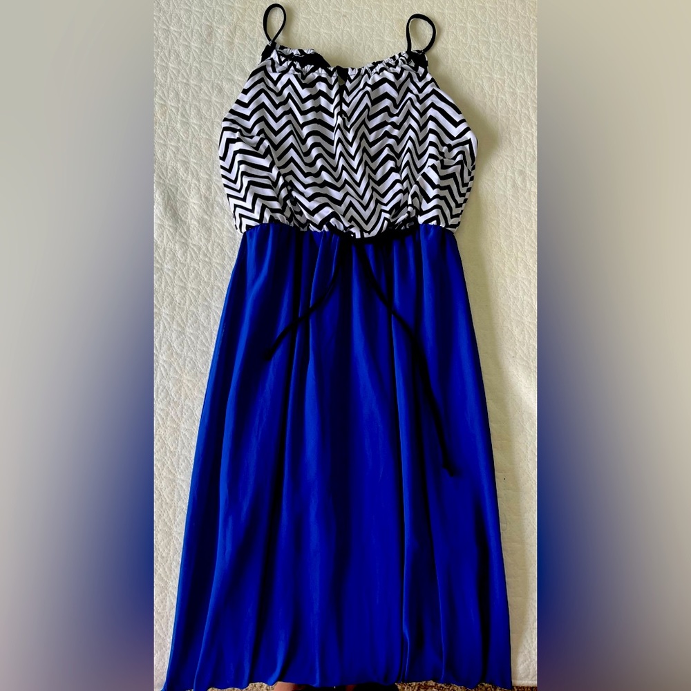Chiffon blue dress